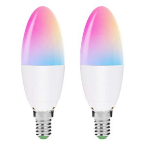 Home 15 LOHAS LED E14 Smart Candle Light Bulbs, Colour Changing, Multi-Coloured RGB
